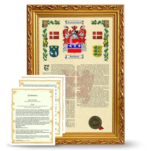 Mattiesen Framed Armorial History and Symbolism - Gold