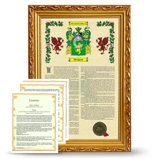 Mawgane Framed Armorial History and Symbolism - Gold