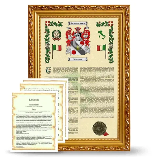 Mazzone Framed Armorial History and Symbolism - Gold
