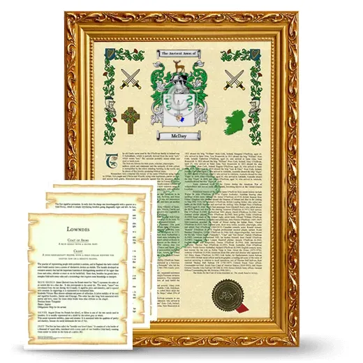 McDay Framed Armorial History and Symbolism - Gold
