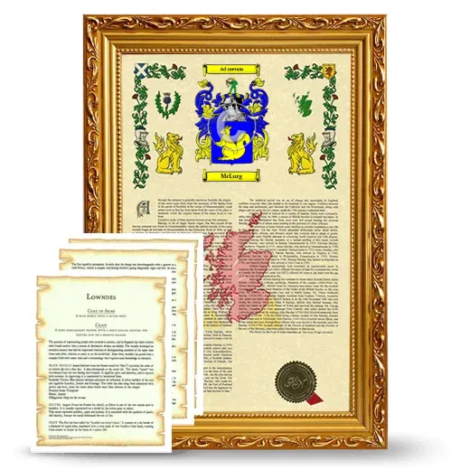McLurg Framed Armorial History and Symbolism - Gold