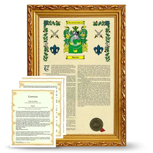 Merciez Framed Armorial History and Symbolism - Gold