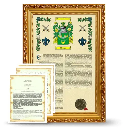Mercyy Framed Armorial History and Symbolism - Gold