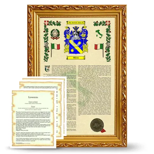 Micca Framed Armorial History and Symbolism - Gold