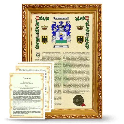 Mier Framed Armorial History and Symbolism - Gold