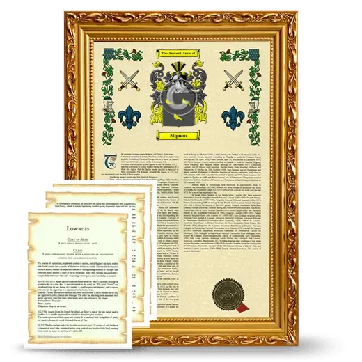 Mignon Framed Armorial History and Symbolism - Gold