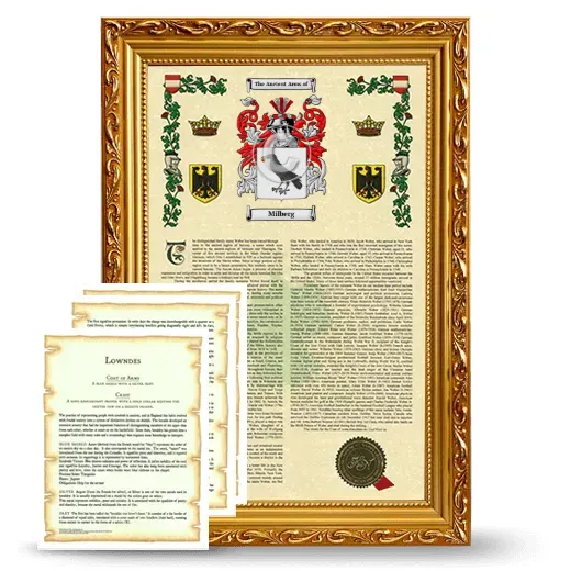 Milberg Framed Armorial History and Symbolism - Gold