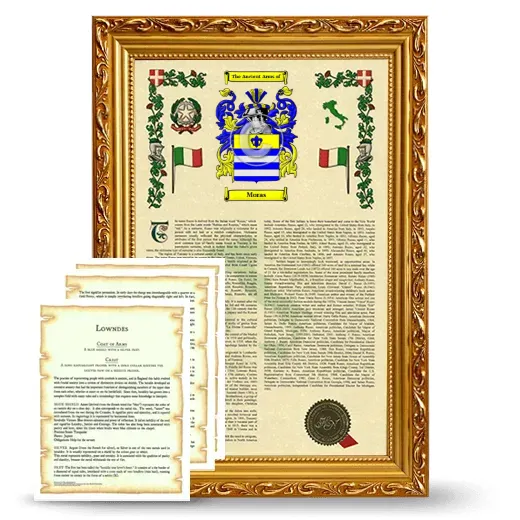 Moras Framed Armorial History and Symbolism - Gold