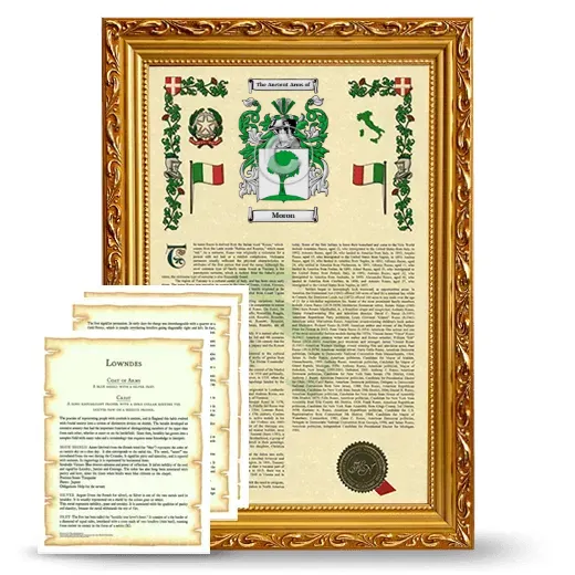 Moron Framed Armorial History and Symbolism - Gold