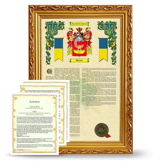 Moross Framed Armorial History and Symbolism - Gold