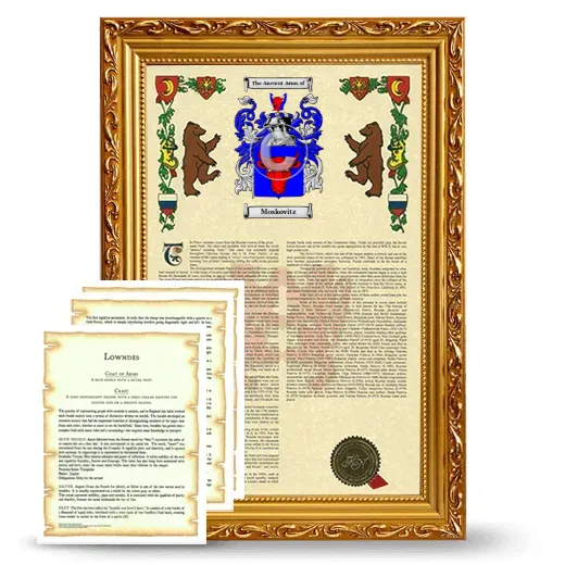 Moskovitz Framed Armorial History and Symbolism - Gold