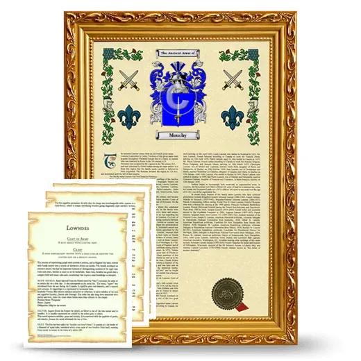 Mouchy Framed Armorial History and Symbolism - Gold