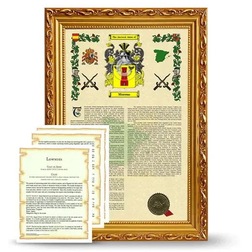 Murena Framed Armorial History and Symbolism - Gold