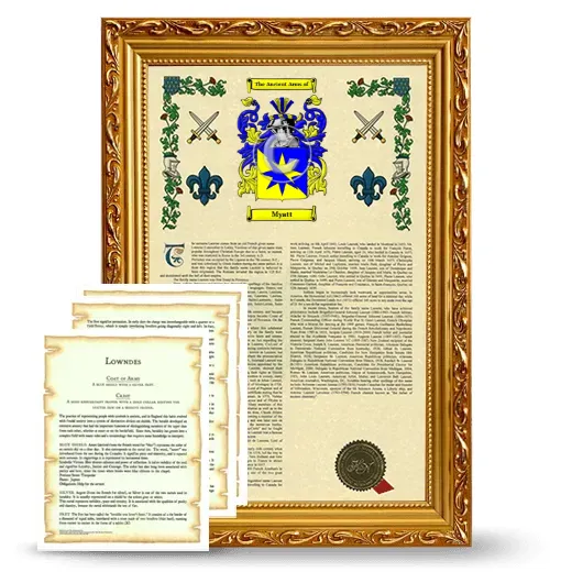 Myatt Framed Armorial History and Symbolism - Gold