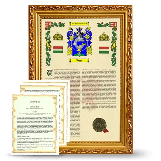 Naggy Framed Armorial History and Symbolism - Gold