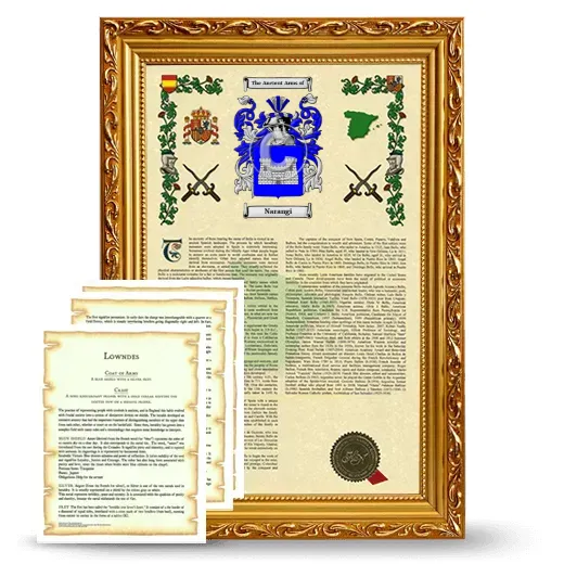 Narangi Framed Armorial History and Symbolism - Gold
