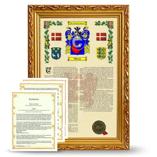 Nilsson Framed Armorial History and Symbolism - Gold