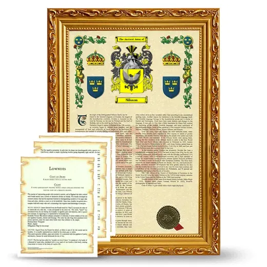 Nilsson Framed Armorial History and Symbolism - Gold