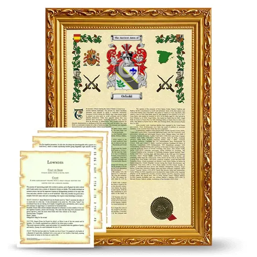 Ochoki Framed Armorial History and Symbolism - Gold