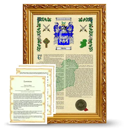 Okeley Framed Armorial History and Symbolism - Gold