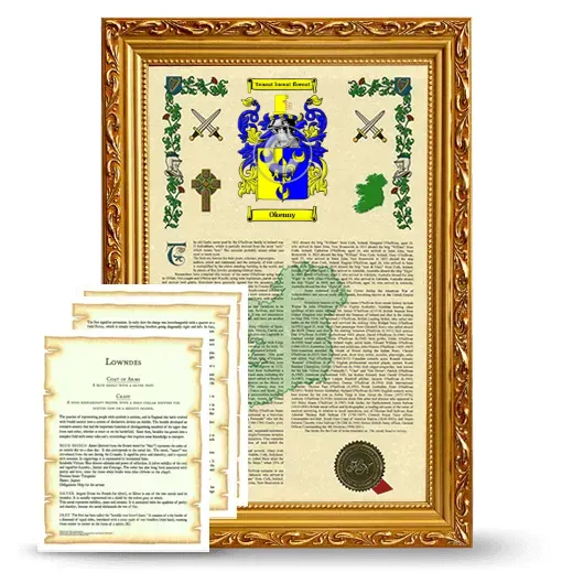 Okenny Framed Armorial History and Symbolism - Gold