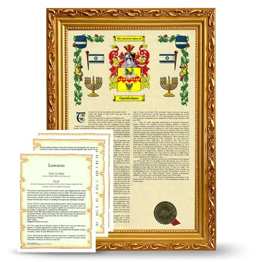 Openheimer Framed Armorial History and Symbolism - Gold