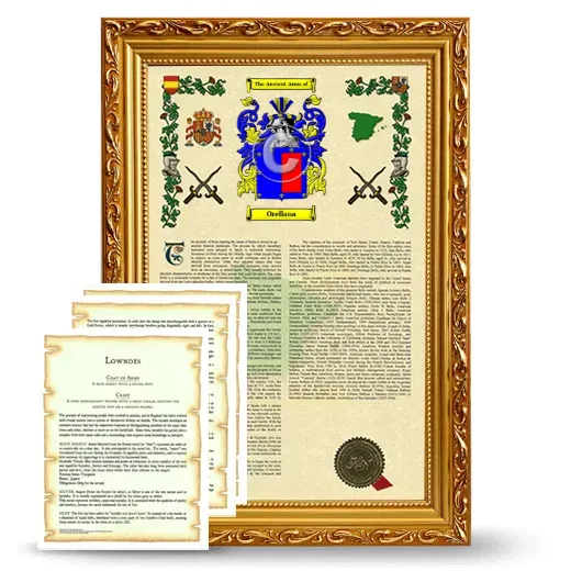 Orellana Framed Armorial History and Symbolism - Gold