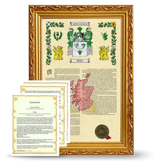 Orvice Framed Armorial History and Symbolism - Gold