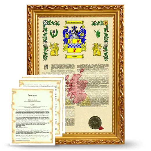 Parke Framed Armorial History and Symbolism - Gold