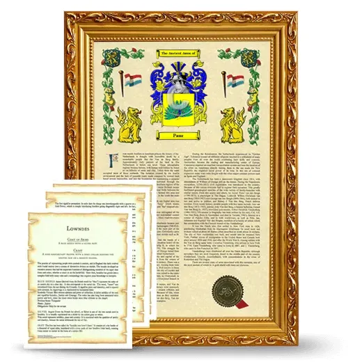 Paur Framed Armorial History and Symbolism - Gold