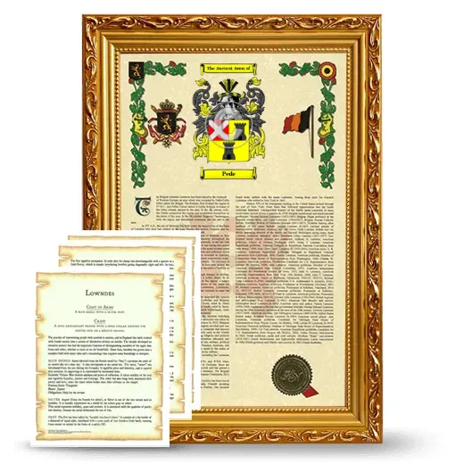 Pede Framed Armorial History and Symbolism - Gold