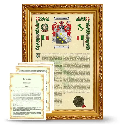 Pratali Framed Armorial History and Symbolism - Gold