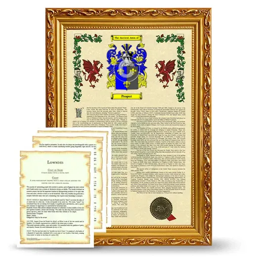Proput Framed Armorial History and Symbolism - Gold