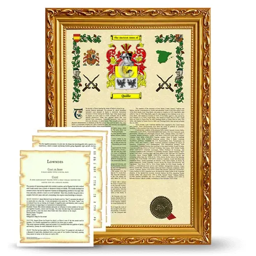 Quille Framed Armorial History and Symbolism - Gold