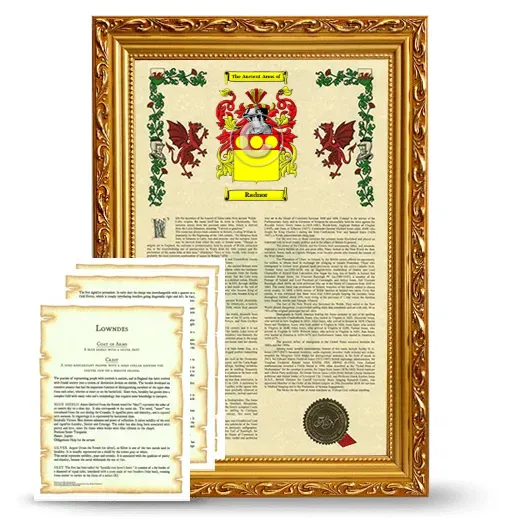 Radnor Framed Armorial History and Symbolism - Gold