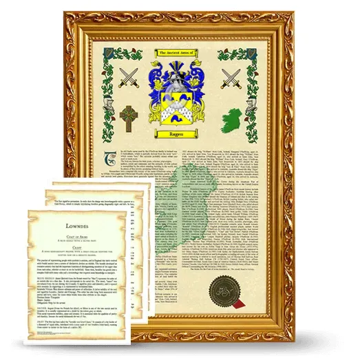 Ragen Framed Armorial History and Symbolism - Gold