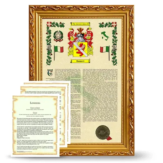 Ranucci Framed Armorial History and Symbolism - Gold