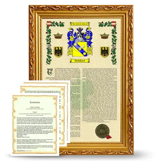 Rheinhard Framed Armorial History and Symbolism - Gold