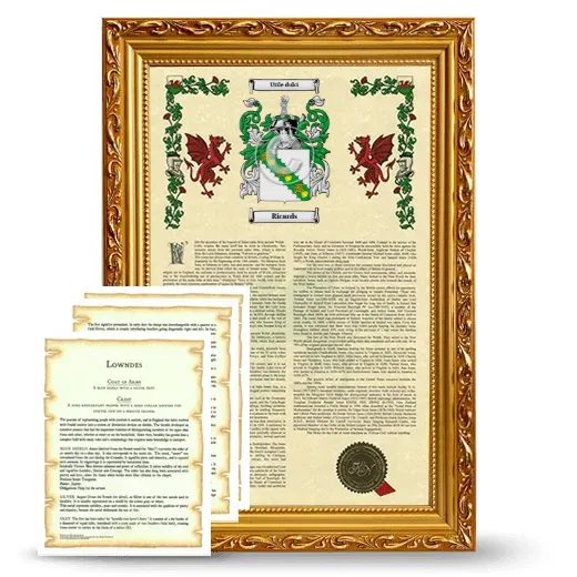 Ricards Framed Armorial History and Symbolism - Gold