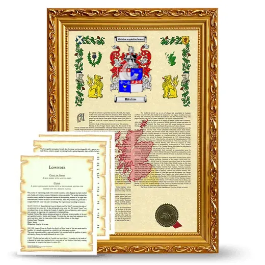 Ritchie Framed Armorial History and Symbolism - Gold