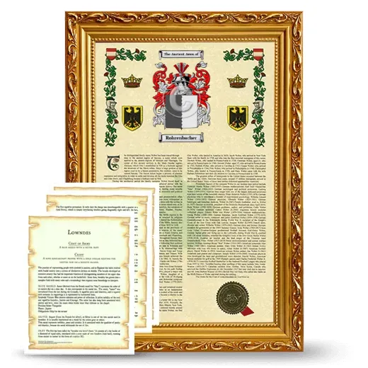 Rohrenbacher Framed Armorial History and Symbolism - Gold