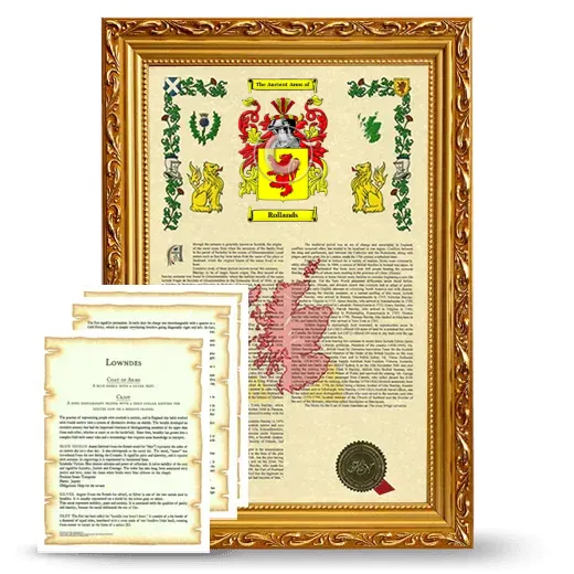 Rollands Framed Armorial History and Symbolism - Gold