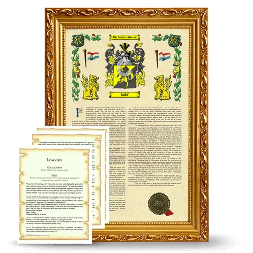 Rolof Framed Armorial History and Symbolism - Gold