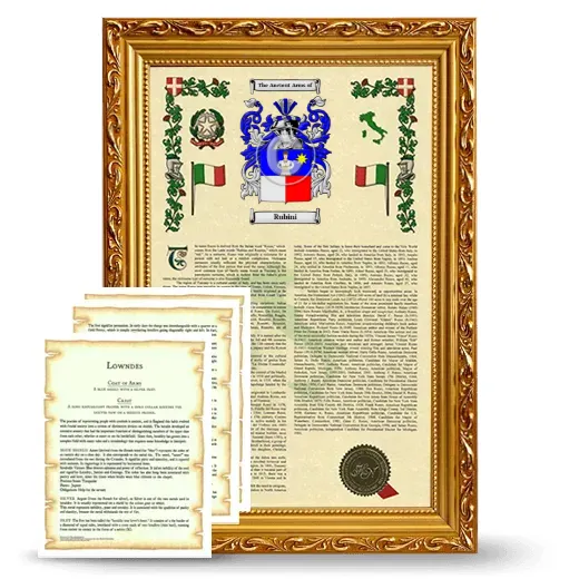Rubini Framed Armorial History and Symbolism - Gold