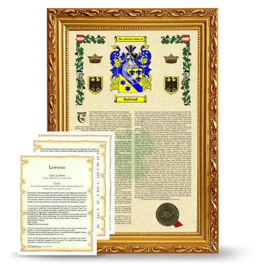 Ruhland Framed Armorial History and Symbolism - Gold