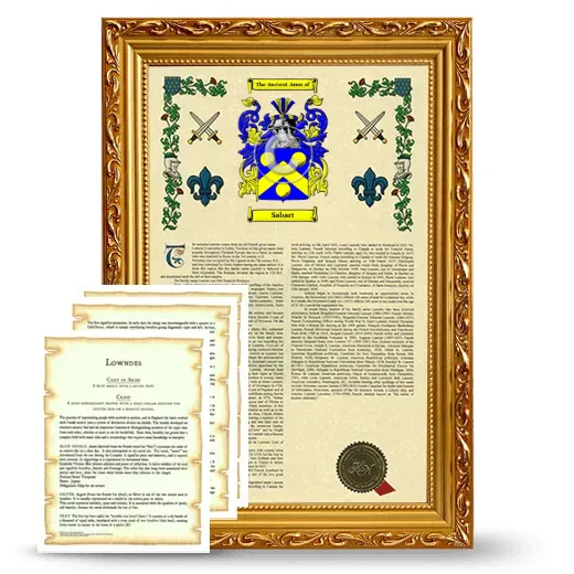 Sabart Framed Armorial History and Symbolism - Gold
