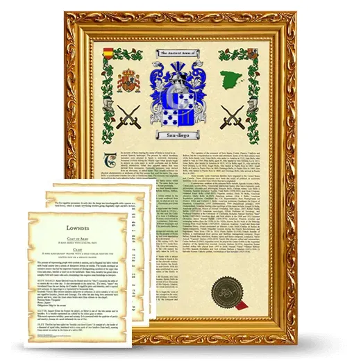 San-diego Framed Armorial History and Symbolism - Gold