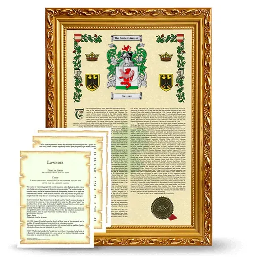 Sauers Framed Armorial History and Symbolism - Gold