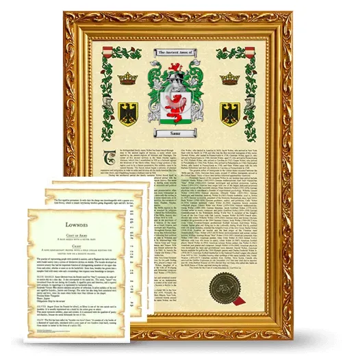 Saur Framed Armorial History and Symbolism - Gold