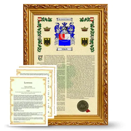 Schach Framed Armorial History and Symbolism - Gold